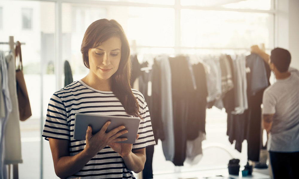Young woman using a tablet