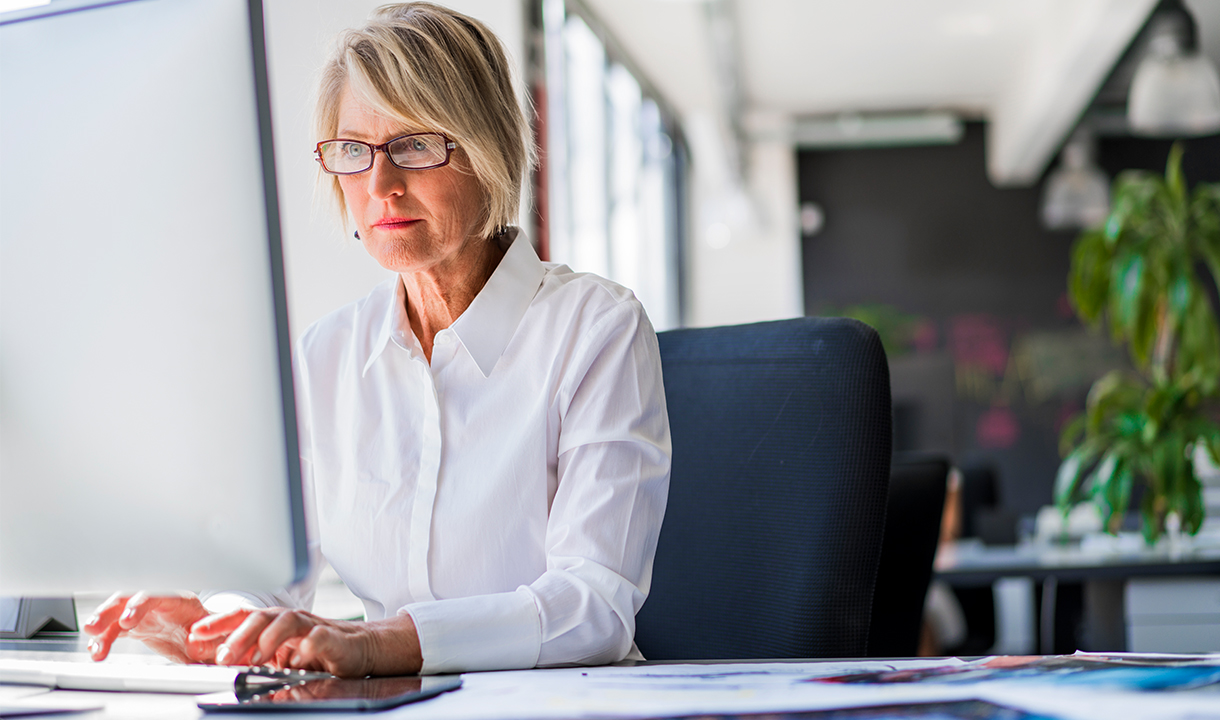 Woman working at her computer