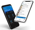 Cell phone showing online ordering